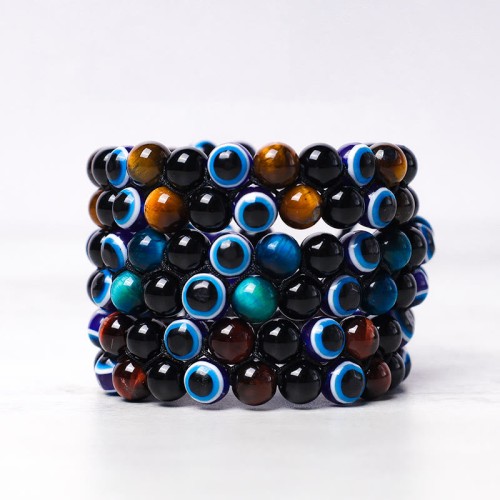 Evil Eye Hematite Tiger Eye Protection Bracelet