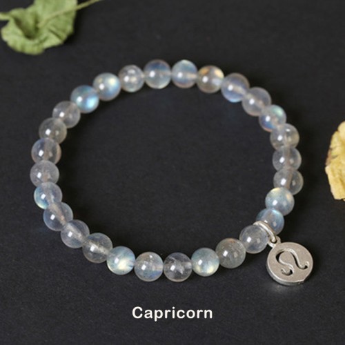 Zodiac Moonstone Charming Bracelet Zodiac Moonstone Charming Bracelet