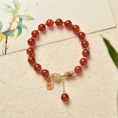 Natural Red Agate Jade Confidence Blessing Bracelet