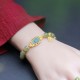 14K Gold Plated Hetian Jade Lotus Luck Bracelet 14K Gold Plated Hetian Jade Lotus Luck Bracelet