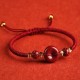 Handmade Lotus Cinnabar Blessing Braid Bracelet