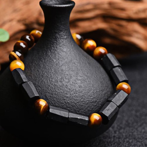 Black Tourmaline Tiger Eye Positive Bracelet