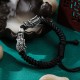 999 Sterling Silver Double Dragon Luck Bracelet