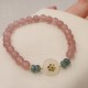 Strawberry Quartz Chalcedony Jade Healing Bracelet