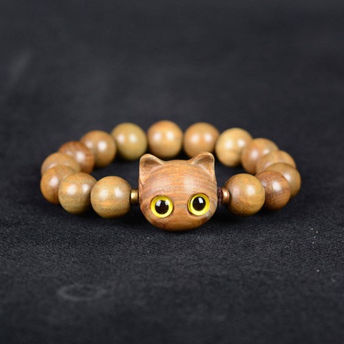 Ebony Wood Green Sandalwood Lovely Cat Bracelet Ebony Wood Green Sandalwood Lovely Cat Bracelet