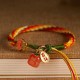 Persimmon Red Agate Strength Reincarnation Knot Bracelet