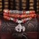 Watermelon Tourmaline PiXiu Elephant Triple Wrap Bracelet Watermelon Tourmaline PiXiu Elephant Triple Wrap Bracelet