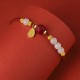 24K Gold Plated Hetian White Jade Lotus Luck Rope Bracelet 24K Gold Plated Hetian White Jade Lotus Luck Rope Bracelet