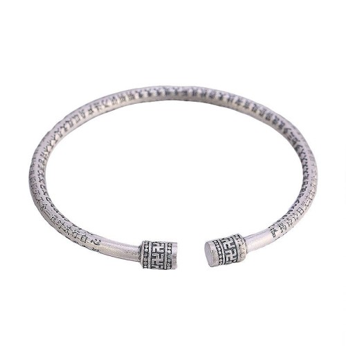 Tibetan Heart Sutra White Copper Luck Bracelet Tibetan Heart Sutra White Copper Luck Bracelet