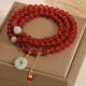 Red Agate Jade Peace Buckle Triple Wrap Bracelet Red Agate Jade Peace Buckle Triple Wrap Bracelet