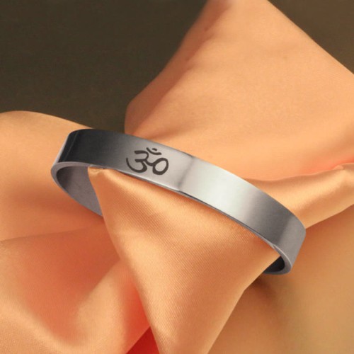 Tibetan OM Symbol Mindfulness Cuff Bracelet