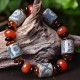 Tibetan Three-Eyed Dzi Bead Agate Protection Bracelet Tibetan Three-Eyed Dzi Bead Agate Protection Bracelet