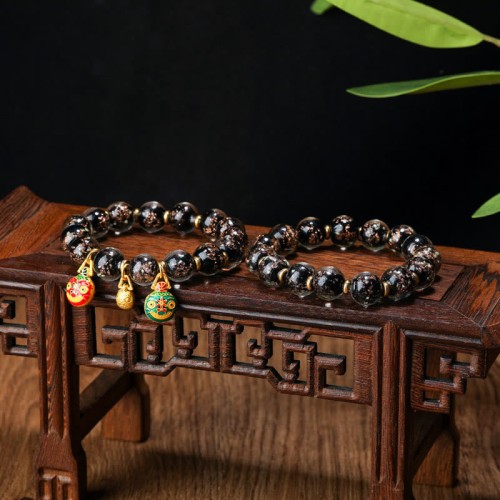 Gold Swallowing Beast Fluorescent Liuli Glass Success Bracelet Gold Swallowing Beast Fluorescent Liuli Glass Success Bracelet