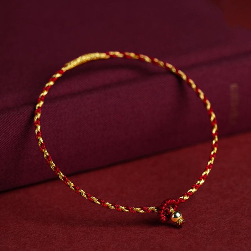 14K Gold Red Rope King Kong Knot Bracelet 14K Gold Red Rope King Kong Knot Bracelet
