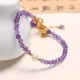 14K Gold Plated Amethyst Crystal Healing Chain Bracelet 14K Gold Plated Amethyst Crystal Healing Chain Bracelet