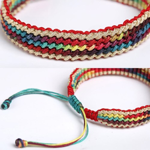 Tibetan Rainbow Protection Braided String Bracelet Tibetan Rainbow Protection Braided String Bracelet