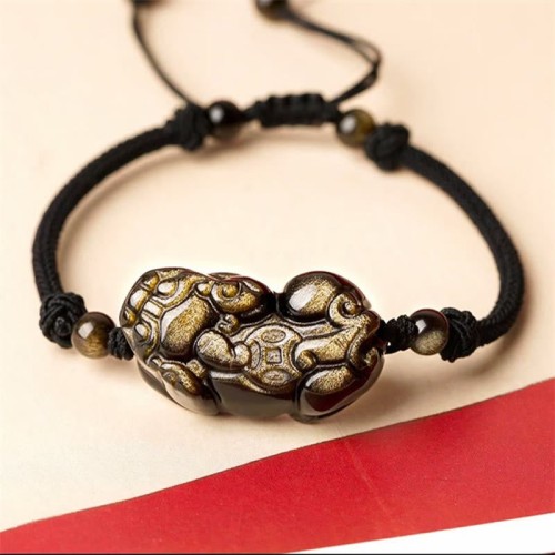 Obsidian Amethyst Citrine PiXiu Wealth Bracelet Obsidian Amethyst Citrine PiXiu Wealth Bracelet