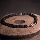 Ebony Wood Dzi Bead Copper Peace Couple Bracelet Ebony Wood Dzi Bead Copper Peace Couple Bracelet
