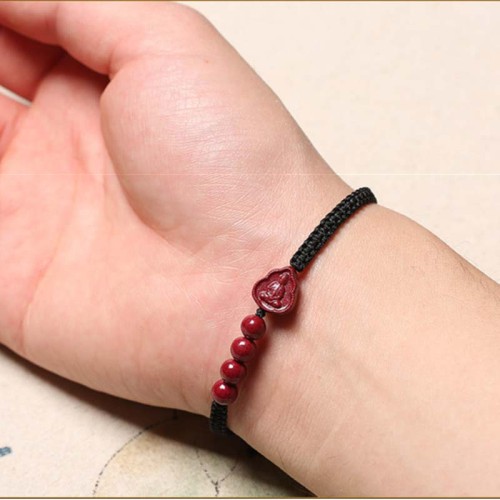 Laughing Buddha Cinnabar Blessing String Bracelet Laughing Buddha Cinnabar Blessing String Bracelet