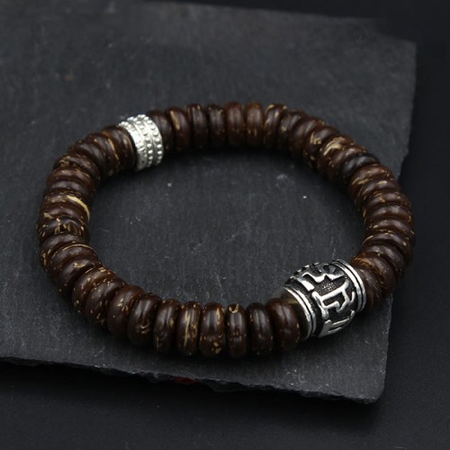 Tibetan Coconut Shell Om Mani Padme Hum Bracelet Tibetan Coconut Shell Om Mani Padme Hum Bracelet