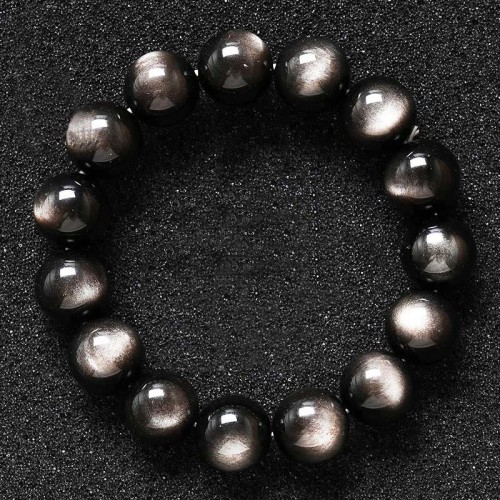 Silver Sheen Obsidian Protection Bracelet Silver Sheen Obsidian Protection Bracelet