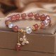 Natural Strawberry Quartz Butterfly Charm Bracelet Natural Strawberry Quartz Butterfly Charm Bracelet