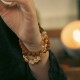 Citrine Rudraksha Bodhi Seed Brass Bead Prosperity Bracelet