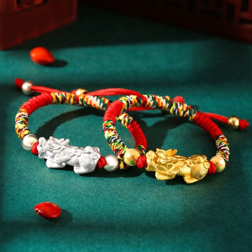 999 Silver PiXiu Wealth King Kong Knot Kids Bracelet 999 Silver PiXiu Wealth King Kong Knot Kids Bracelet