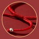 Handmade Lotus Cinnabar Blessing Braid Bracelet