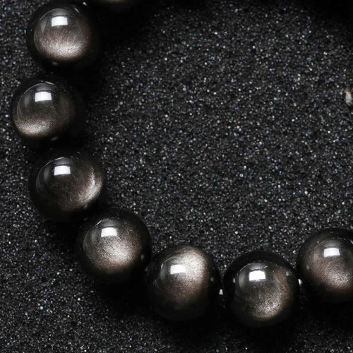 Silver Sheen Obsidian Protection Bracelet Silver Sheen Obsidian Protection Bracelet