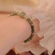 14K Copper Plated Peridot Jade Bamboo Luck Bracelet 14K Copper Plated Peridot Jade Bamboo Luck Bracelet
