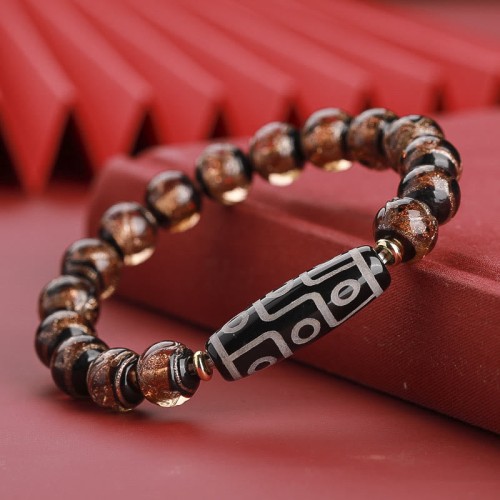 Tibetan Nine-Eye Dzi Bead Wealth Bracelet Tibetan Nine-Eye Dzi Bead Wealth Bracelet