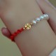 14K Gold Plated Pearl Luck Red String Bracelet 14K Gold Plated Pearl Luck Red String Bracelet
