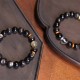 Silver Sheen Obsidian Om Mani Padme Hum Protection Bracelet