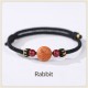 Natural Peach Wood Chinese Zodiac Cinnabar Wealth Bracelet
