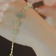 14K Gold Hetian Jade Rose Flower Luck Chain Bracelet 14K Gold Hetian Jade Rose Flower Luck Chain Bracelet