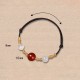 Natural Red Agate Cat Eye Calm Braided Necklace Pendant