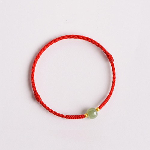 Jade Lucky Bead Prosperity Braided Bracelet