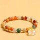 14K Gold Plated Golden Silk Jade Peace Buckle Bracelet 14K Gold Plated Golden Silk Jade Peace Buckle Bracelet