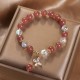 Natural Strawberry Quartz Butterfly Charm Bracelet Natural Strawberry Quartz Butterfly Charm Bracelet