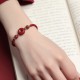 Handmade Lotus Cinnabar Blessing Braid Bracelet