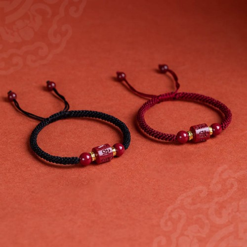 Cinnabar Om Mani Padme Hum Blessing Bracelet