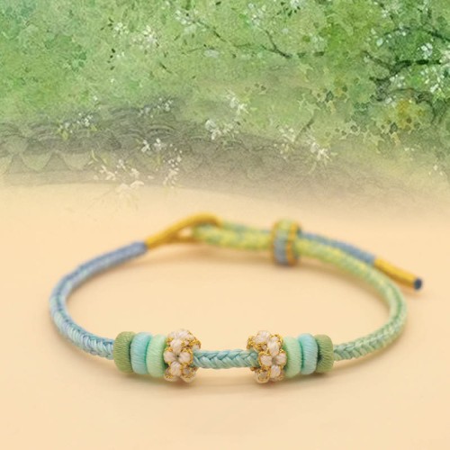 Peach Blossom Knot Luck Braided Bracelet