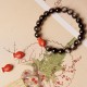 Silver Sheen Obsidian Cinnabar Koi Fish Protection Bracelet
