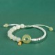 Sterling Silver Hetian Jade Luck Bracelet