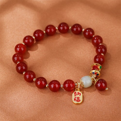Natural Red Agate Jade Confidence Blessing Bracelet