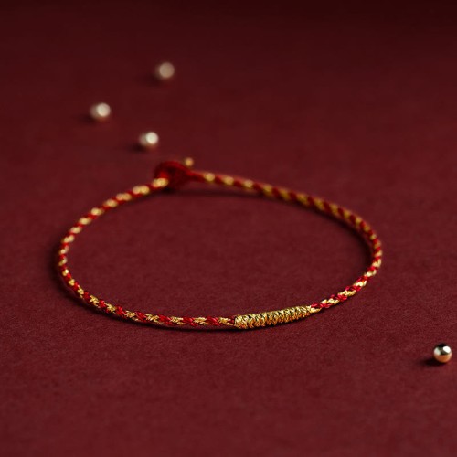 14K Gold Red Rope King Kong Knot Bracelet 14K Gold Red Rope King Kong Knot Bracelet
