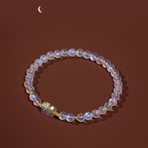 925 Sterling Silver Gold Plated Moonstone PiXiu Bracelet 925 Sterling Silver Gold Plated Moonstone PiXiu Bracelet