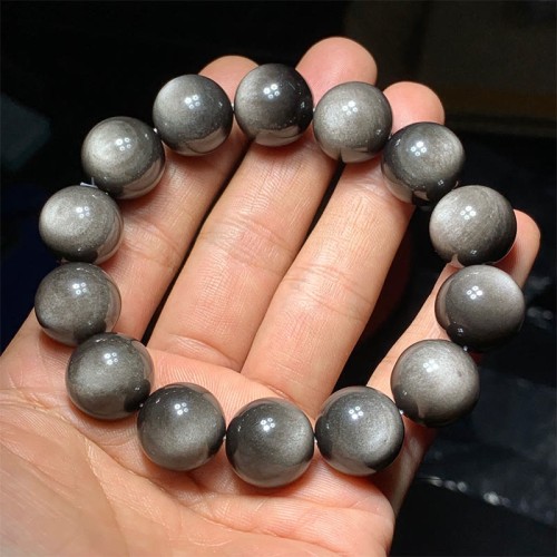 Silver Sheen Obsidian Protection Bracelet Silver Sheen Obsidian Protection Bracelet