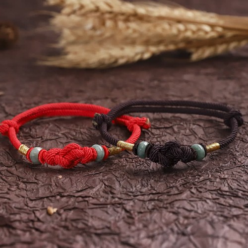 Red Jade Fortune Knot Couple Bracelet Red Jade Fortune Knot Couple Bracelet